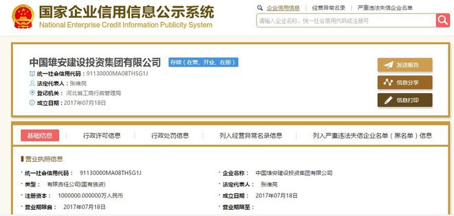 中国雄安投资集团成立,25家新三板公司或受益